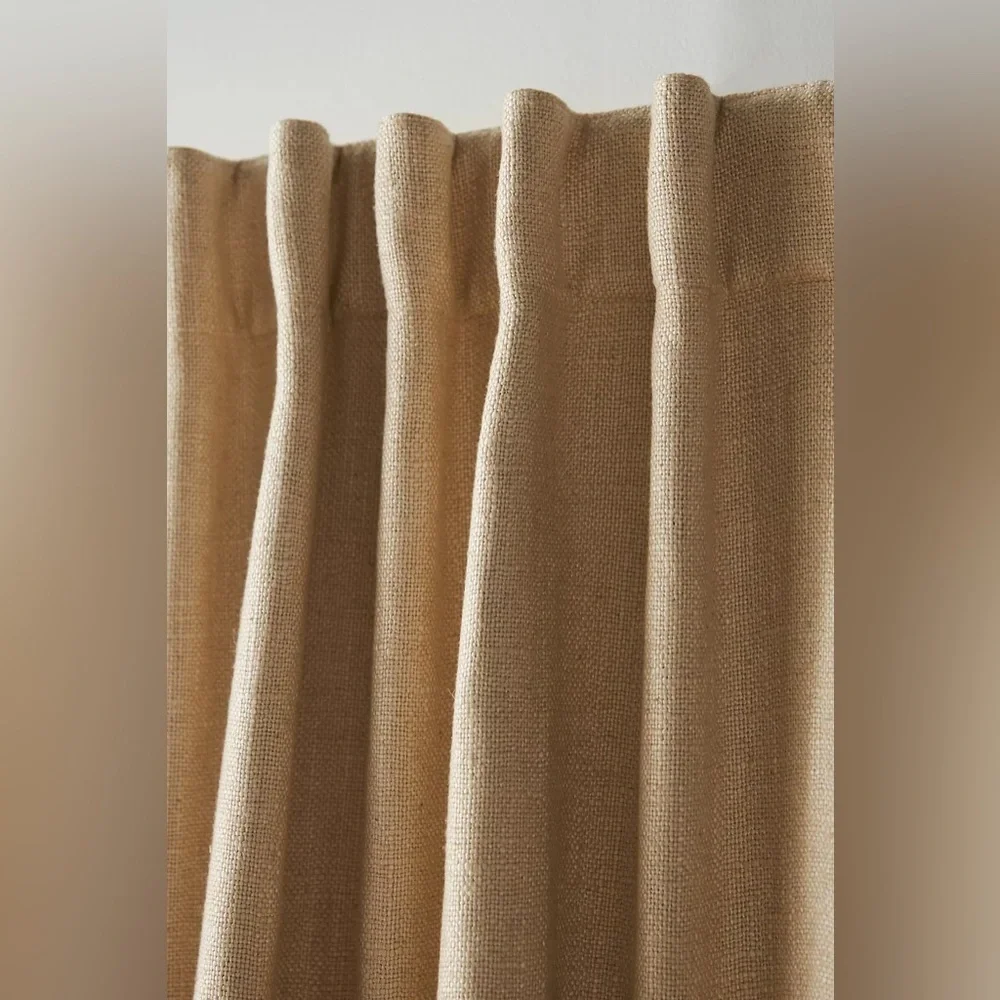 Anthropologie Luxe Linen Blend Blackout Curtain Size 50 x 108 NWT